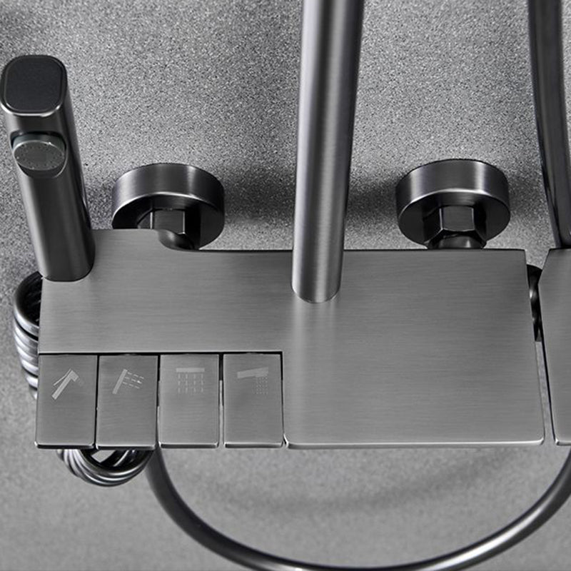 Brass Wall Mounted Shower System Slide Bar Included Shower Set Clearhalo 'Bathroom Remodel & Bathroom Fixtures' 'Home Improvement' 'home_improvement' 'home_improvement_shower_faucets' 'Shower Faucets & Systems' 'shower_faucets' 'Showers & Bathtubs Plumbing' 'Showers & Bathtubs' 6510930