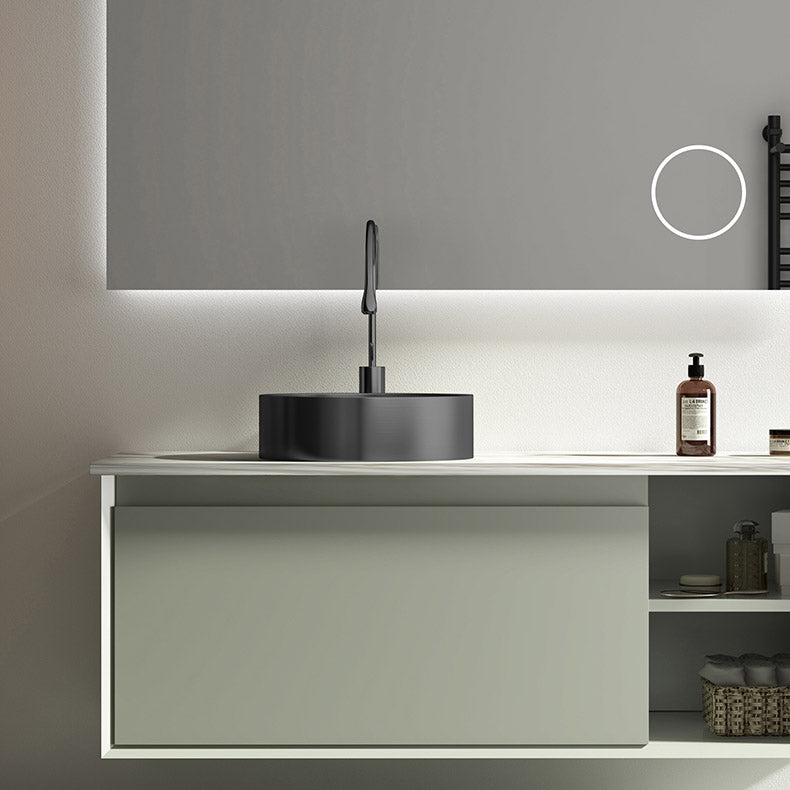 Modern Vessel Bathroom Sink Round Metal with Pop-Up Drain Vessel Lavatory Sink Clearhalo 'Bathroom Remodel & Bathroom Fixtures' 'Bathroom Sinks & Faucet Components' 'Bathroom Sinks' 'bathroom_sink' 'Home Improvement' 'home_improvement' 'home_improvement_bathroom_sink' 6511221