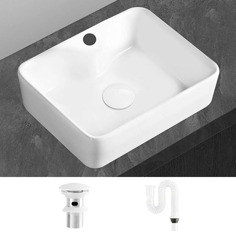 Modern Vessel Bathroom Sink Round Porcelain with Overflow Vessel Lavatory Sink 19"L x 15"W x 5"H None Sink Clearhalo 'Bathroom Remodel & Bathroom Fixtures' 'Bathroom Sinks & Faucet Components' 'Bathroom Sinks' 'bathroom_sink' 'Home Improvement' 'home_improvement' 'home_improvement_bathroom_sink' 6511240