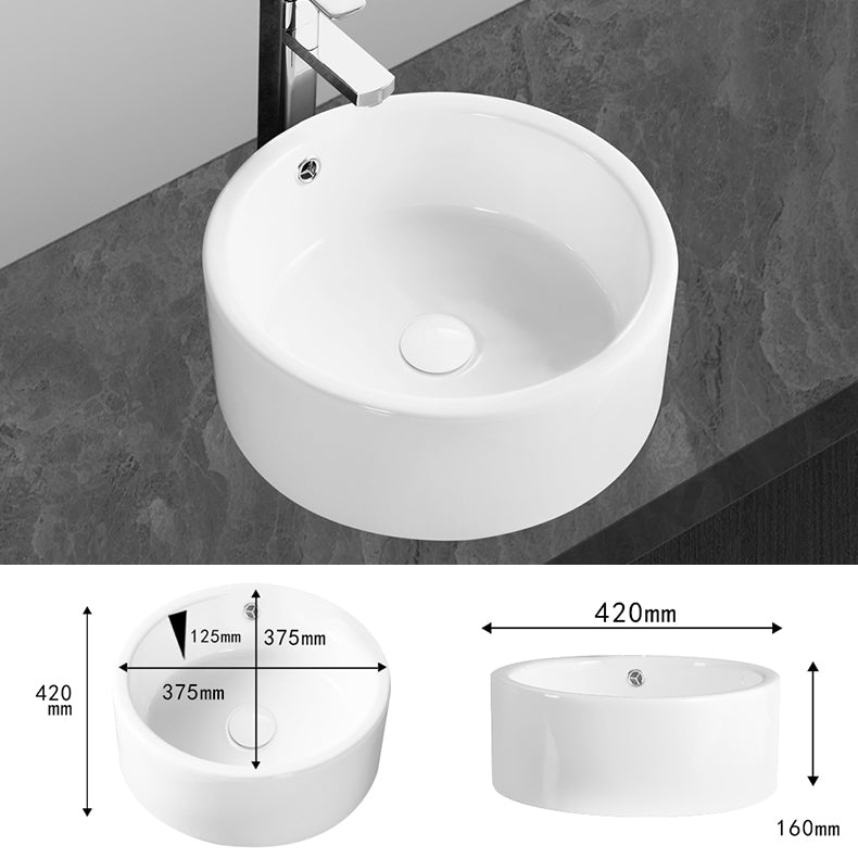 Modern Vessel Bathroom Sink Round Porcelain with Overflow Vessel Lavatory Sink Clearhalo 'Bathroom Remodel & Bathroom Fixtures' 'Bathroom Sinks & Faucet Components' 'Bathroom Sinks' 'bathroom_sink' 'Home Improvement' 'home_improvement' 'home_improvement_bathroom_sink' 6511244