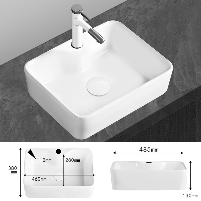 Modern Vessel Bathroom Sink Round Porcelain with Overflow Vessel Lavatory Sink Clearhalo 'Bathroom Remodel & Bathroom Fixtures' 'Bathroom Sinks & Faucet Components' 'Bathroom Sinks' 'bathroom_sink' 'Home Improvement' 'home_improvement' 'home_improvement_bathroom_sink' 6511245