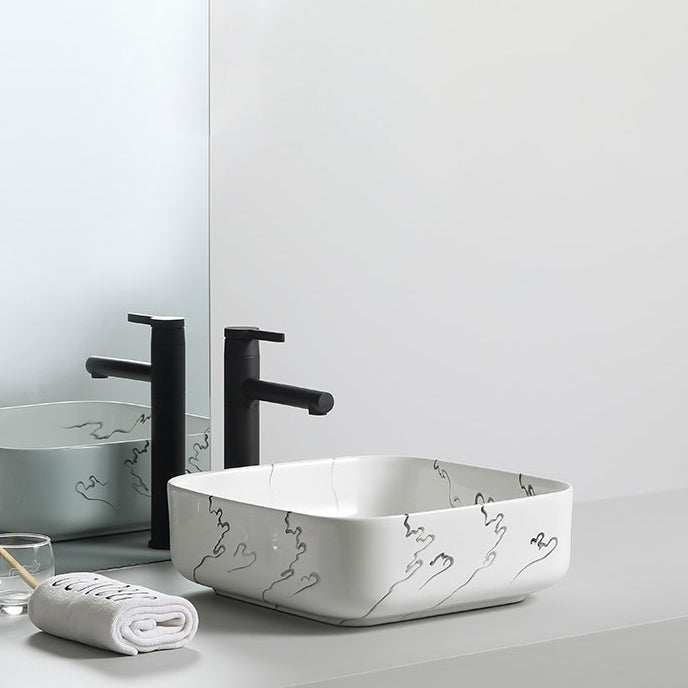 Modern Porcelain Trough Sink Oval-shape Trough Bathroom Sink 19.7"L x 15.7"W x 5.3"H Tap Hole not Included Sink with Faucet Clearhalo 'Bathroom Remodel & Bathroom Fixtures' 'Bathroom Sinks & Faucet Components' 'Bathroom Sinks' 'bathroom_sink' 'Home Improvement' 'home_improvement' 'home_improvement_bathroom_sink' 6511299