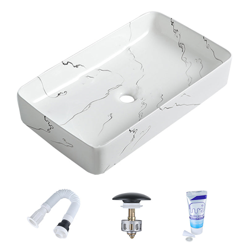 Modern Porcelain Trough Sink Oval-shape Trough Bathroom Sink 24"L x 14"W x 4"H Tap Hole not Included Sink Clearhalo 'Bathroom Remodel & Bathroom Fixtures' 'Bathroom Sinks & Faucet Components' 'Bathroom Sinks' 'bathroom_sink' 'Home Improvement' 'home_improvement' 'home_improvement_bathroom_sink' 6511303