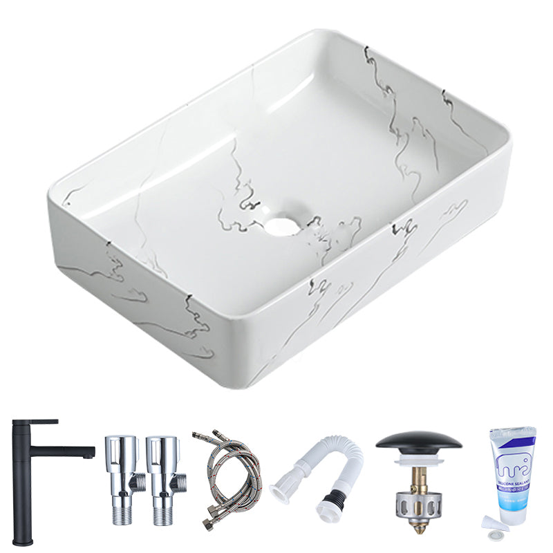 Modern Porcelain Trough Sink Oval-shape Trough Bathroom Sink 20"L x 13"W x 4"H Tap Hole not Included Sink with Faucet Clearhalo 'Bathroom Remodel & Bathroom Fixtures' 'Bathroom Sinks & Faucet Components' 'Bathroom Sinks' 'bathroom_sink' 'Home Improvement' 'home_improvement' 'home_improvement_bathroom_sink' 6511313