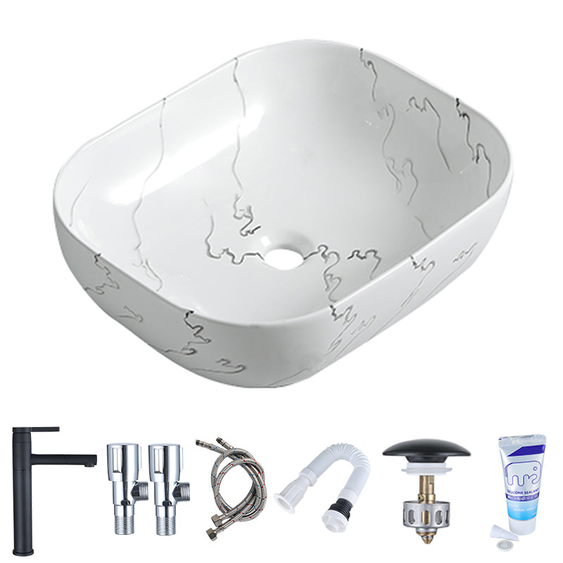 Modern Porcelain Trough Sink Oval-shape Trough Bathroom Sink 20"L x 16"W x 6"H Tap Hole not Included Sink with Faucet Clearhalo 'Bathroom Remodel & Bathroom Fixtures' 'Bathroom Sinks & Faucet Components' 'Bathroom Sinks' 'bathroom_sink' 'Home Improvement' 'home_improvement' 'home_improvement_bathroom_sink' 6511315