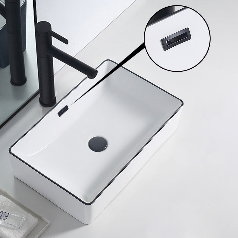 Modern Porcelain Trough Sink Rectangular Trough Bathroom Sink Clearhalo 'Bathroom Remodel & Bathroom Fixtures' 'Bathroom Sinks & Faucet Components' 'Bathroom Sinks' 'bathroom_sink' 'Home Improvement' 'home_improvement' 'home_improvement_bathroom_sink' 6511334