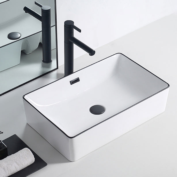 Modern Porcelain Trough Sink Rectangular Trough Bathroom Sink Clearhalo 'Bathroom Remodel & Bathroom Fixtures' 'Bathroom Sinks & Faucet Components' 'Bathroom Sinks' 'bathroom_sink' 'Home Improvement' 'home_improvement' 'home_improvement_bathroom_sink' 6511336