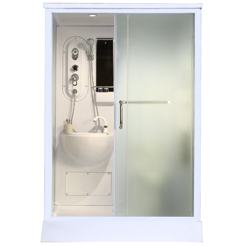 Framed Tempered Glass Shower Kit Included Framed Shower Stall in White without Toilet Front Door Opening Clearhalo 'Bathroom Remodel & Bathroom Fixtures' 'Home Improvement' 'home_improvement' 'home_improvement_shower_stalls_enclosures' 'Shower Stalls & Enclosures' 'shower_stalls_enclosures' 'Showers & Bathtubs' 6511392