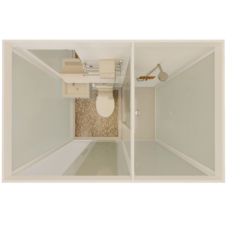 Framed Tempered Glass Shower Kit Included Framed Shower Stall in White without Toilet Clearhalo 'Bathroom Remodel & Bathroom Fixtures' 'Home Improvement' 'home_improvement' 'home_improvement_shower_stalls_enclosures' 'Shower Stalls & Enclosures' 'shower_stalls_enclosures' 'Showers & Bathtubs' 6511400
