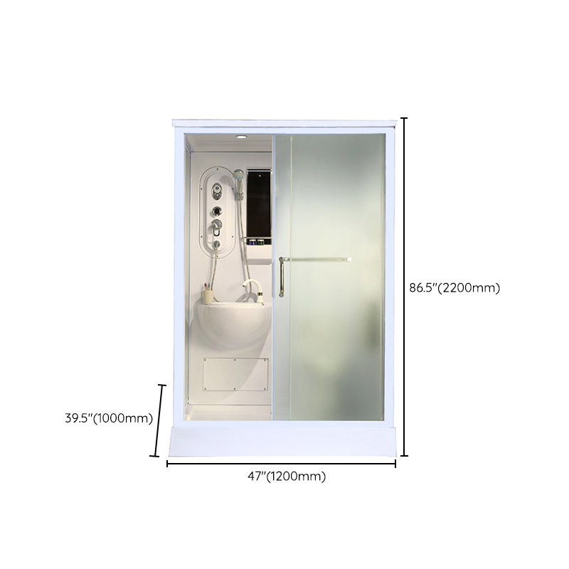 Framed Tempered Glass Shower Kit Included Framed Shower Stall in White without Toilet Clearhalo 'Bathroom Remodel & Bathroom Fixtures' 'Home Improvement' 'home_improvement' 'home_improvement_shower_stalls_enclosures' 'Shower Stalls & Enclosures' 'shower_stalls_enclosures' 'Showers & Bathtubs' 6511412
