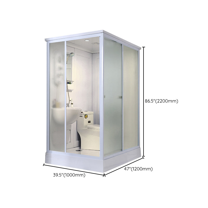 Framed Tempered Glass Shower Kit Included Framed Shower Stall in White without Toilet Clearhalo 'Bathroom Remodel & Bathroom Fixtures' 'Home Improvement' 'home_improvement' 'home_improvement_shower_stalls_enclosures' 'Shower Stalls & Enclosures' 'shower_stalls_enclosures' 'Showers & Bathtubs' 6511413