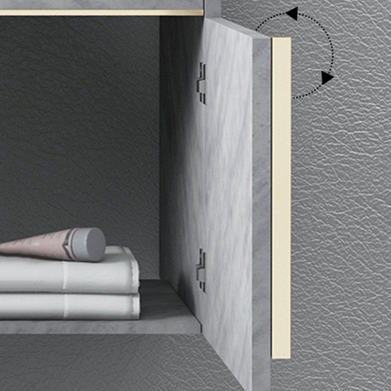 Glam Sink Vanity Wall-Mounted 2 Doors Rectangle Single Bathroom Sink Vanity with Mirror Clearhalo 'Bathroom Remodel & Bathroom Fixtures' 'Bathroom Vanities' 'bathroom_vanities' 'Home Improvement' 'home_improvement' 'home_improvement_bathroom_vanities' 6511458