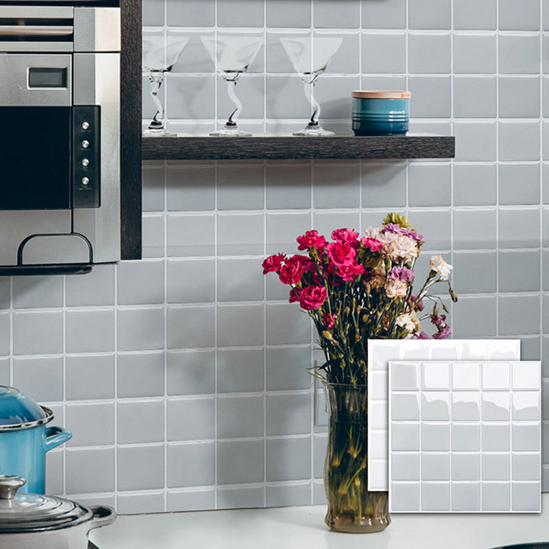 Modern Wallpaper Field Tile/Single Tile Paper Peel and Stick Backs Plash Kitchen Gray-White 50-Piece Set Clearhalo 'Flooring 'Home Improvement' 'home_improvement' 'home_improvement_peel_stick_blacksplash' 'Peel & Stick Backsplash Tile' 'peel_stick_blacksplash' 'Walls & Ceilings' Walls and Ceiling' 6511643