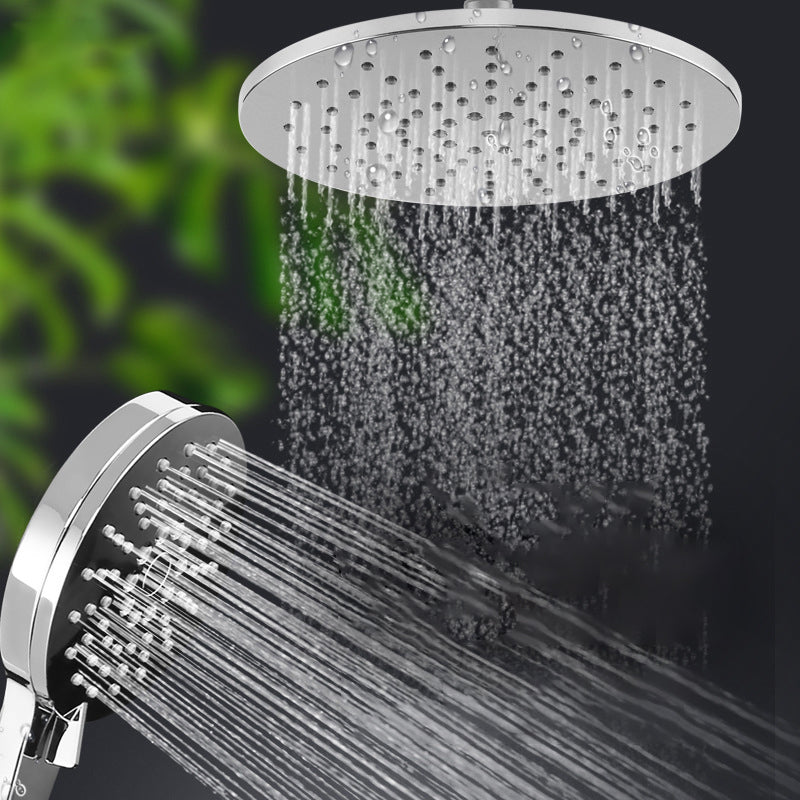 Ceiling and Wall Mounted Shower Head Combo Round Chrome Spray Head Clearhalo 'Bathroom Remodel & Bathroom Fixtures' 'Home Improvement' 'home_improvement' 'home_improvement_shower_heads' 'Shower Heads' 'shower_heads' 'Showers & Bathtubs Plumbing' 'Showers & Bathtubs' 6511819