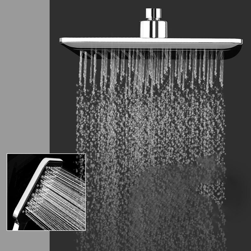 Chrome Square Shower Head Combo Wall Mounted and Ceiling Mounted Hand Shower Clearhalo 'Bathroom Remodel & Bathroom Fixtures' 'Home Improvement' 'home_improvement' 'home_improvement_shower_heads' 'Shower Heads' 'shower_heads' 'Showers & Bathtubs Plumbing' 'Showers & Bathtubs' 6511823