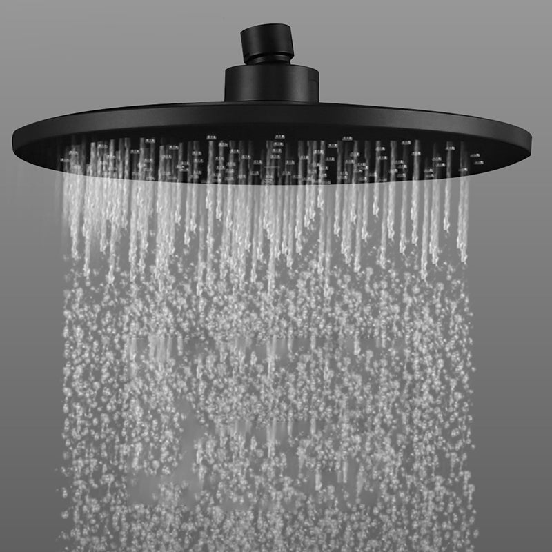 Contemporary Black Round Shower Head Combo Rain Fall Hand Shower Top Spray Clearhalo 'Bathroom Remodel & Bathroom Fixtures' 'Home Improvement' 'home_improvement' 'home_improvement_shower_heads' 'Shower Heads' 'shower_heads' 'Showers & Bathtubs Plumbing' 'Showers & Bathtubs' 6511838