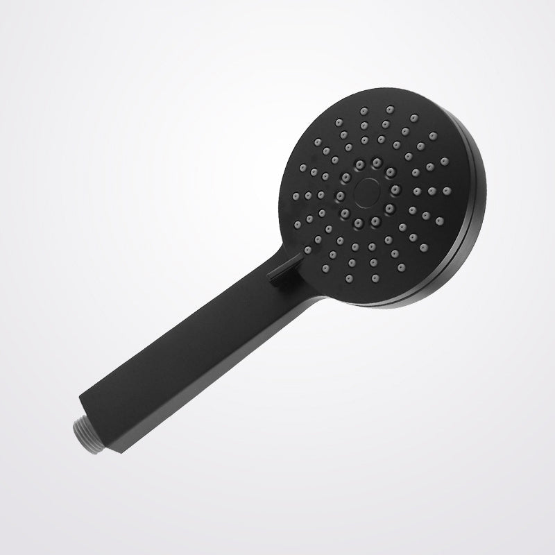 Contemporary Black Round Shower Head Combo Rain Fall Hand Shower Clearhalo 'Bathroom Remodel & Bathroom Fixtures' 'Home Improvement' 'home_improvement' 'home_improvement_shower_heads' 'Shower Heads' 'shower_heads' 'Showers & Bathtubs Plumbing' 'Showers & Bathtubs' 6511844