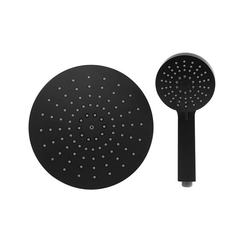 Contemporary Black Round Shower Head Combo Rain Fall Hand Shower Top Spray & Shower Clearhalo 'Bathroom Remodel & Bathroom Fixtures' 'Home Improvement' 'home_improvement' 'home_improvement_shower_heads' 'Shower Heads' 'shower_heads' 'Showers & Bathtubs Plumbing' 'Showers & Bathtubs' 6511847