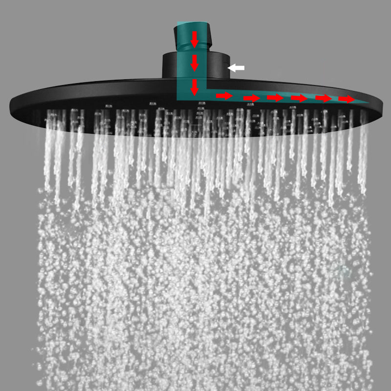 Contemporary Black Round Shower Head Combo Rain Fall Hand Shower Clearhalo 'Bathroom Remodel & Bathroom Fixtures' 'Home Improvement' 'home_improvement' 'home_improvement_shower_heads' 'Shower Heads' 'shower_heads' 'Showers & Bathtubs Plumbing' 'Showers & Bathtubs' 6511848
