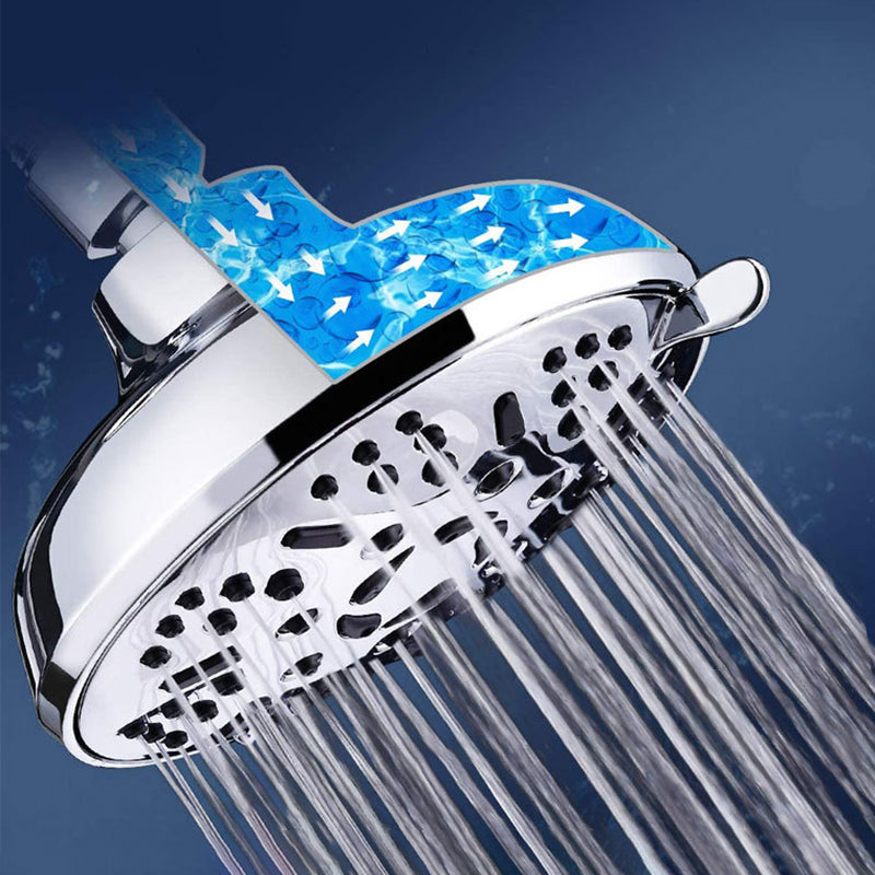 Round Fixed Shower Head Adjustable Spray Pattern Wall-Mount Showerhead Clearhalo 'Bathroom Remodel & Bathroom Fixtures' 'Home Improvement' 'home_improvement' 'home_improvement_shower_heads' 'Shower Heads' 'shower_heads' 'Showers & Bathtubs Plumbing' 'Showers & Bathtubs' 6511868