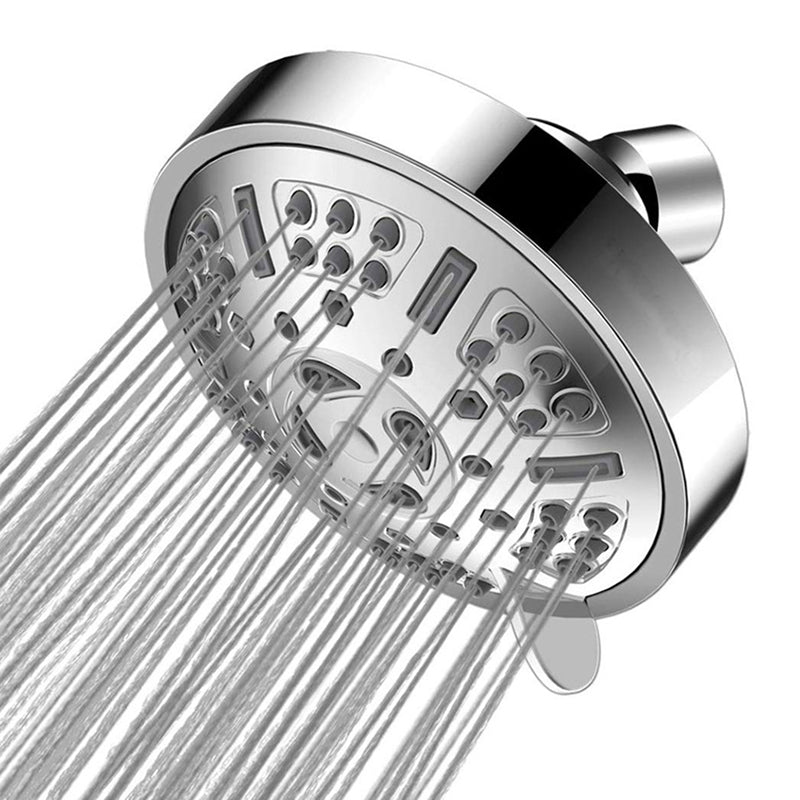 Round Fixed Shower Head Adjustable Spray Pattern Wall-Mount Showerhead Clearhalo 'Bathroom Remodel & Bathroom Fixtures' 'Home Improvement' 'home_improvement' 'home_improvement_shower_heads' 'Shower Heads' 'shower_heads' 'Showers & Bathtubs Plumbing' 'Showers & Bathtubs' 6511875