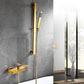 Tub Spout Bathroom Waterfall Wall Mounted Storage Shelf Bathroom Faucet Gold Hand Shower Included Risers Included Clearhalo 'Bathroom Remodel & Bathroom Fixtures' 'Bathtub Faucets' 'bathtub_faucets' 'Home Improvement' 'home_improvement' 'home_improvement_bathtub_faucets' 6511976