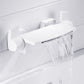 Tub Spout Bathroom Waterfall Wall Mounted Storage Shelf Bathroom Faucet White Hand Shower Not Included Risers Not Included Clearhalo 'Bathroom Remodel & Bathroom Fixtures' 'Bathtub Faucets' 'bathtub_faucets' 'Home Improvement' 'home_improvement' 'home_improvement_bathtub_faucets' 6511989