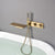 Bathroom Tub Spout Waterfall Wall Mounted Fixed Bathtub Faucet with Hose Gold Clearhalo 'Bathroom Remodel & Bathroom Fixtures' 'Bathtub Faucets' 'bathtub_faucets' 'Home Improvement' 'home_improvement' 'home_improvement_bathtub_faucets' 6512005