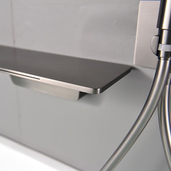 Bathroom Tub Spout Waterfall Wall Mounted Fixed Bathtub Faucet with Hose Clearhalo 'Bathroom Remodel & Bathroom Fixtures' 'Bathtub Faucets' 'bathtub_faucets' 'Home Improvement' 'home_improvement' 'home_improvement_bathtub_faucets' 6512011