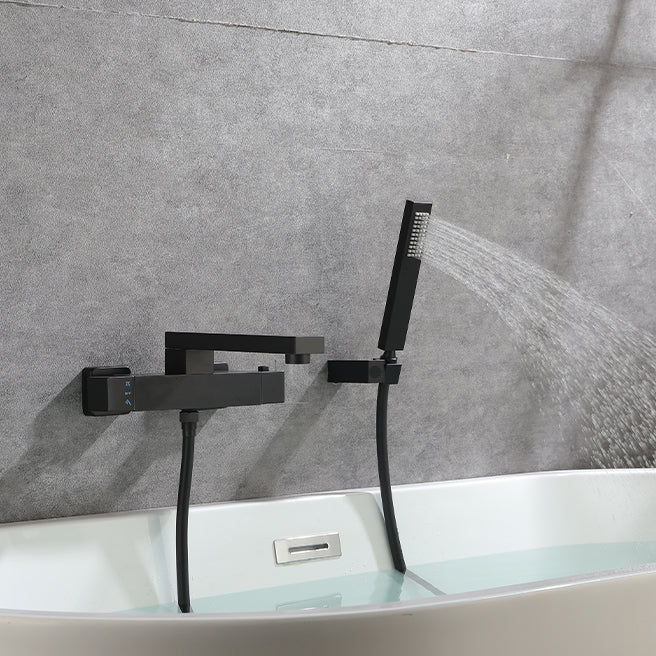 Modern Bathroom Faucet Wall Mounted Fixed Knob Handle Faucet Tub Clearhalo 'Bathroom Remodel & Bathroom Fixtures' 'Bathtub Faucets' 'bathtub_faucets' 'Home Improvement' 'home_improvement' 'home_improvement_bathtub_faucets' 6512033