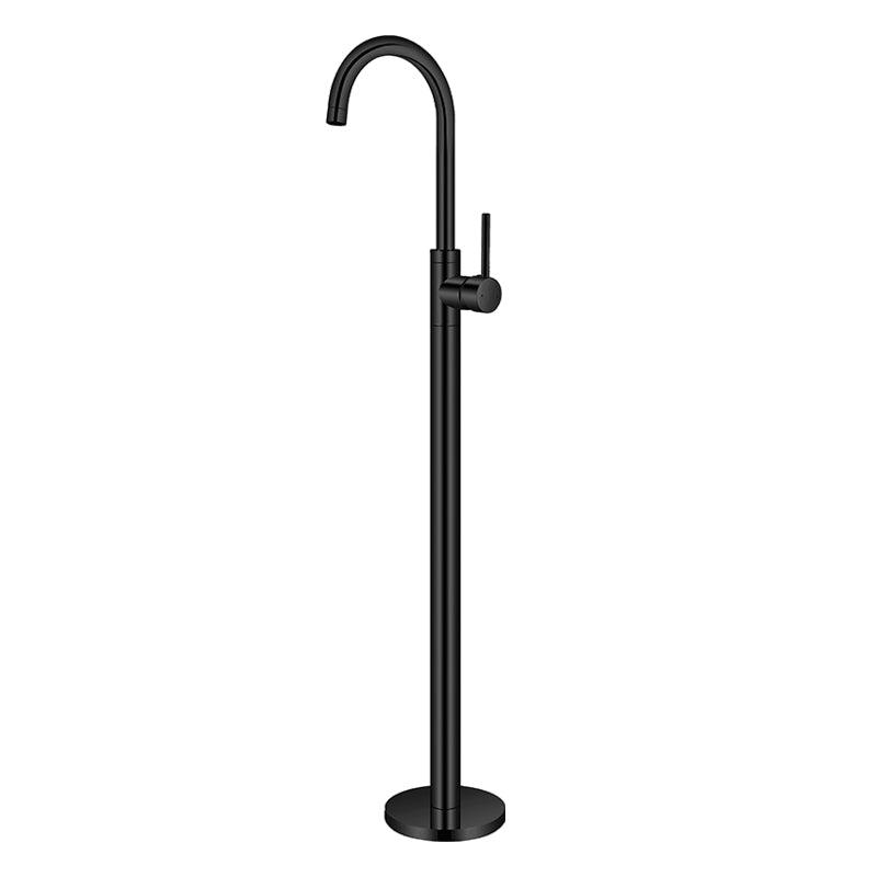 Floor Mounted Metal Freestanding Tub Filler Single Handle Freestanding Faucet Black Hand Shower Not Included Clearhalo 'Bathroom Remodel & Bathroom Fixtures' 'Bathtub Faucets' 'bathtub_faucets' 'Home Improvement' 'home_improvement' 'home_improvement_bathtub_faucets' 6512037