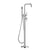 Floor Mounted Metal Freestanding Tub Filler Single Handle Freestanding Faucet Silver Hand Shower Included Clearhalo 'Bathroom Remodel & Bathroom Fixtures' 'Bathtub Faucets' 'bathtub_faucets' 'Home Improvement' 'home_improvement' 'home_improvement_bathtub_faucets' 6512039