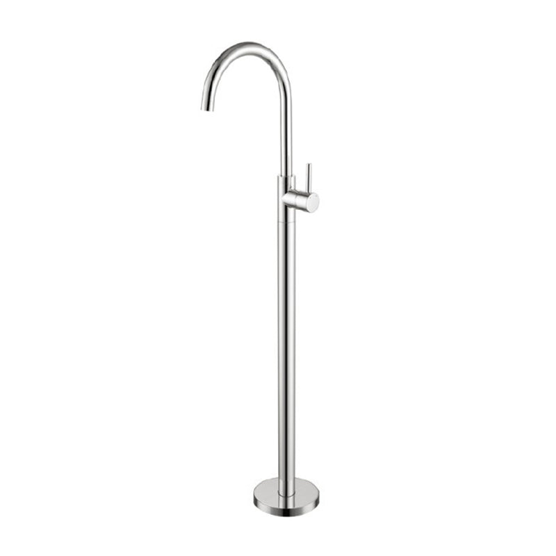 Floor Mounted Metal Freestanding Tub Filler Single Handle Freestanding Faucet Chrome Hand Shower Not Included Clearhalo 'Bathroom Remodel & Bathroom Fixtures' 'Bathtub Faucets' 'bathtub_faucets' 'Home Improvement' 'home_improvement' 'home_improvement_bathtub_faucets' 6512041
