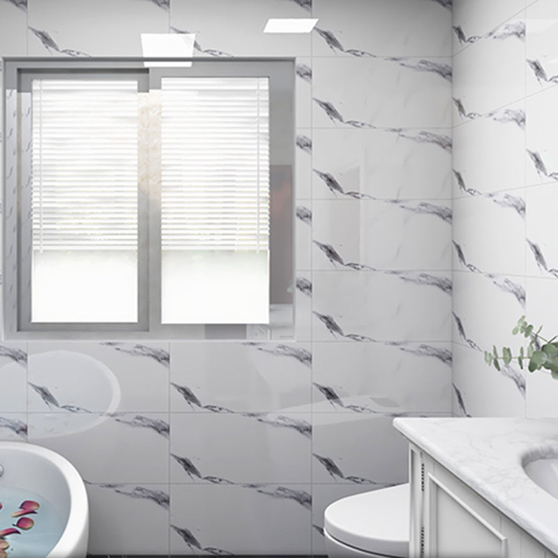 Modern Peel and Stick Backsplash Wall Tile PVC Tile-Peel & Stick Textured White 50-Piece Set Clearhalo 'Flooring 'Home Improvement' 'home_improvement' 'home_improvement_peel_stick_blacksplash' 'Peel & Stick Backsplash Tile' 'peel_stick_blacksplash' 'Walls & Ceilings' Walls and Ceiling' 6512053