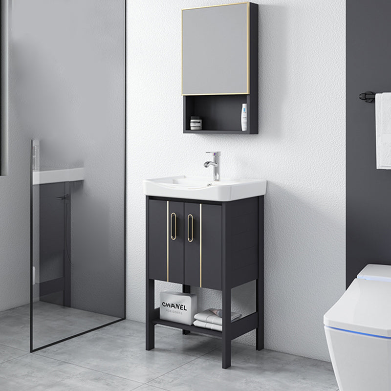 Bathroom Sink Vanity Rectangle Freestanding Mirror Standalone Cabinet Bath Vanity Clearhalo 'Bathroom Remodel & Bathroom Fixtures' 'Bathroom Vanities' 'bathroom_vanities' 'Home Improvement' 'home_improvement' 'home_improvement_bathroom_vanities' 6512077