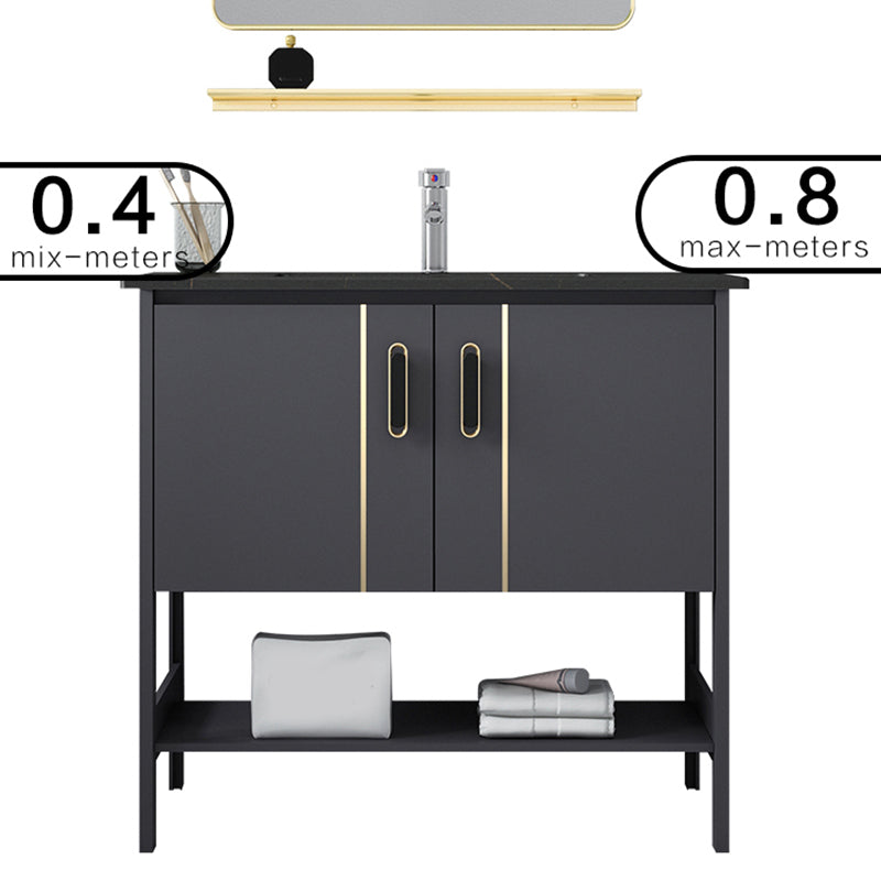 Bathroom Sink Vanity Rectangle Freestanding Mirror Standalone Cabinet Bath Vanity Clearhalo 'Bathroom Remodel & Bathroom Fixtures' 'Bathroom Vanities' 'bathroom_vanities' 'Home Improvement' 'home_improvement' 'home_improvement_bathroom_vanities' 6512084