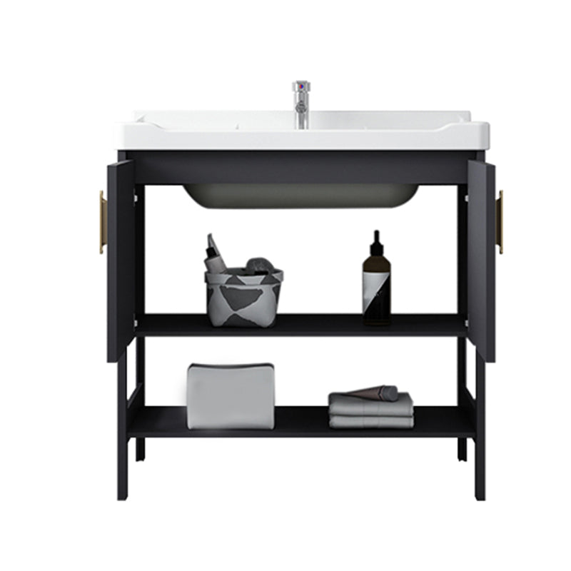 Bathroom Sink Vanity Rectangle Freestanding Mirror Standalone Cabinet Bath Vanity Clearhalo 'Bathroom Remodel & Bathroom Fixtures' 'Bathroom Vanities' 'bathroom_vanities' 'Home Improvement' 'home_improvement' 'home_improvement_bathroom_vanities' 6512086