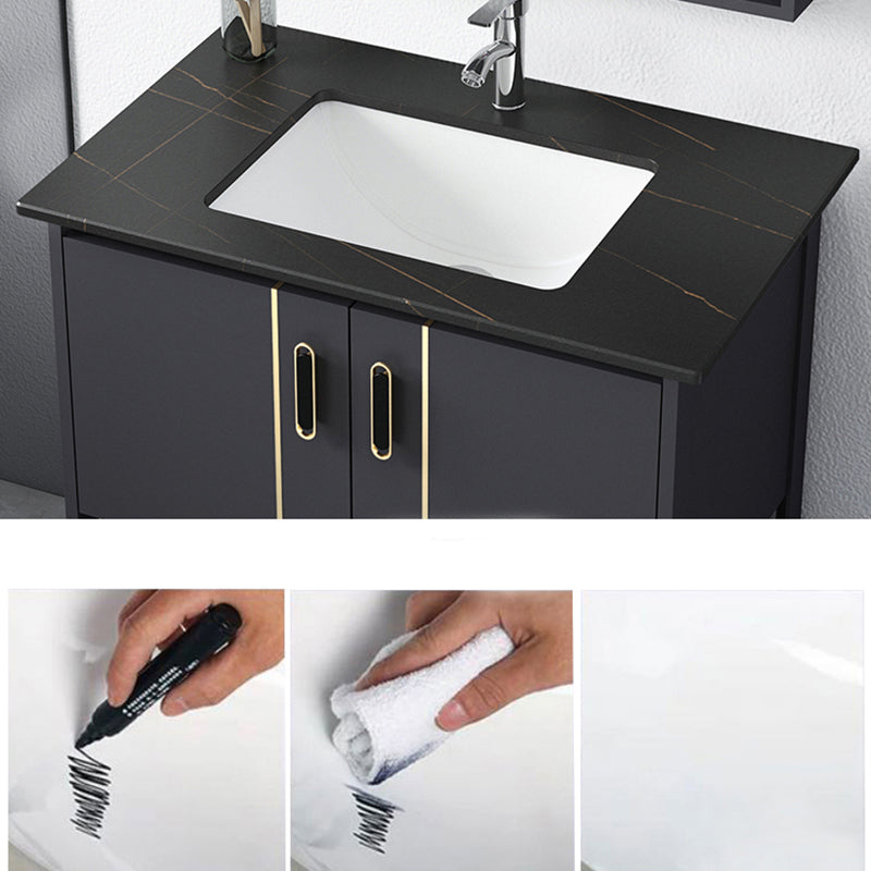 Bathroom Sink Vanity Rectangle Freestanding Mirror Standalone Cabinet Bath Vanity Clearhalo 'Bathroom Remodel & Bathroom Fixtures' 'Bathroom Vanities' 'bathroom_vanities' 'Home Improvement' 'home_improvement' 'home_improvement_bathroom_vanities' 6512089
