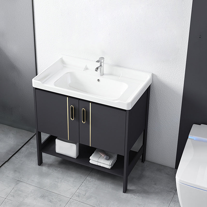 Bathroom Sink Vanity Rectangle Freestanding Mirror Standalone Cabinet Bath Vanity Vanity & Faucet White Clearhalo 'Bathroom Remodel & Bathroom Fixtures' 'Bathroom Vanities' 'bathroom_vanities' 'Home Improvement' 'home_improvement' 'home_improvement_bathroom_vanities' 6512100