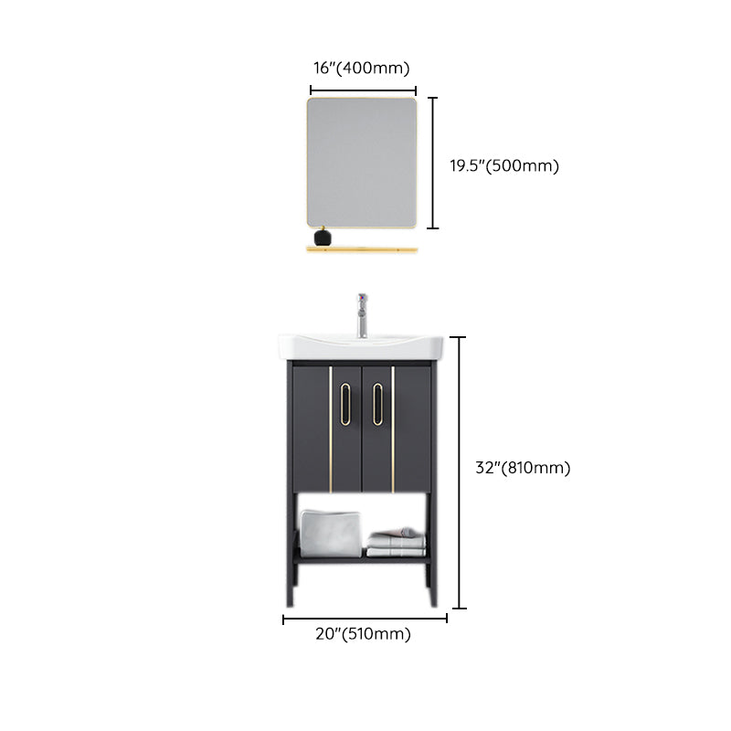 Bathroom Sink Vanity Rectangle Freestanding Mirror Standalone Cabinet Bath Vanity Clearhalo 'Bathroom Remodel & Bathroom Fixtures' 'Bathroom Vanities' 'bathroom_vanities' 'Home Improvement' 'home_improvement' 'home_improvement_bathroom_vanities' 6512102