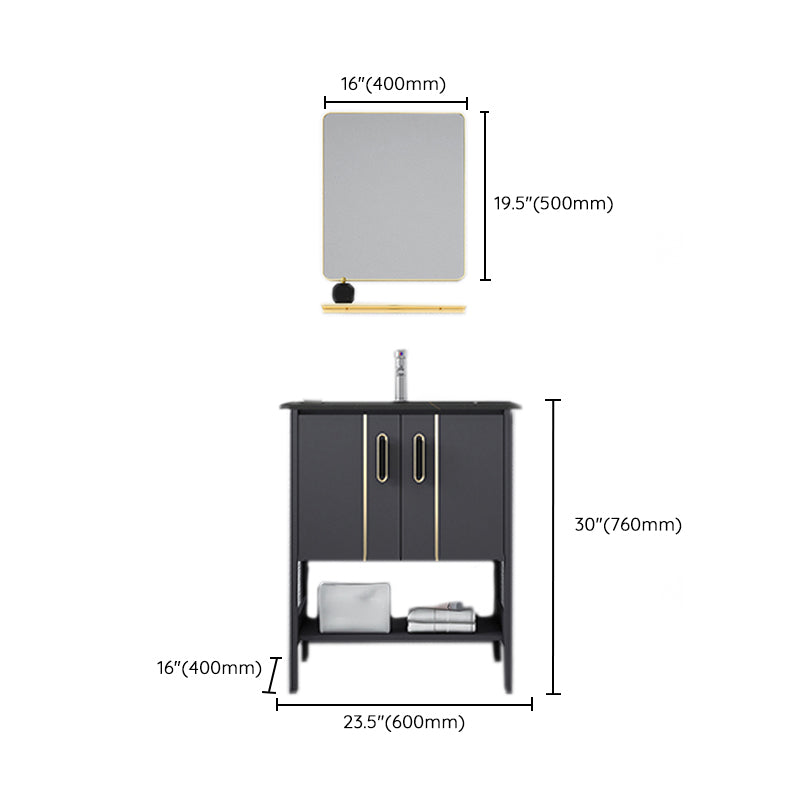 Bathroom Sink Vanity Rectangle Freestanding Mirror Standalone Cabinet Bath Vanity Clearhalo 'Bathroom Remodel & Bathroom Fixtures' 'Bathroom Vanities' 'bathroom_vanities' 'Home Improvement' 'home_improvement' 'home_improvement_bathroom_vanities' 6512103