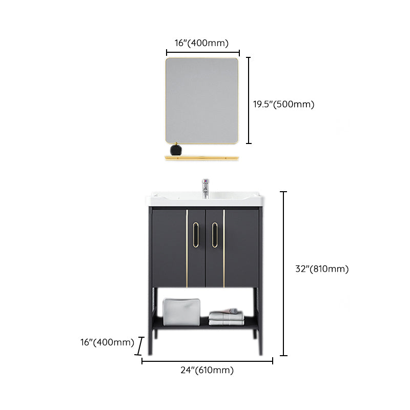 Bathroom Sink Vanity Rectangle Freestanding Mirror Standalone Cabinet Bath Vanity Clearhalo 'Bathroom Remodel & Bathroom Fixtures' 'Bathroom Vanities' 'bathroom_vanities' 'Home Improvement' 'home_improvement' 'home_improvement_bathroom_vanities' 6512104