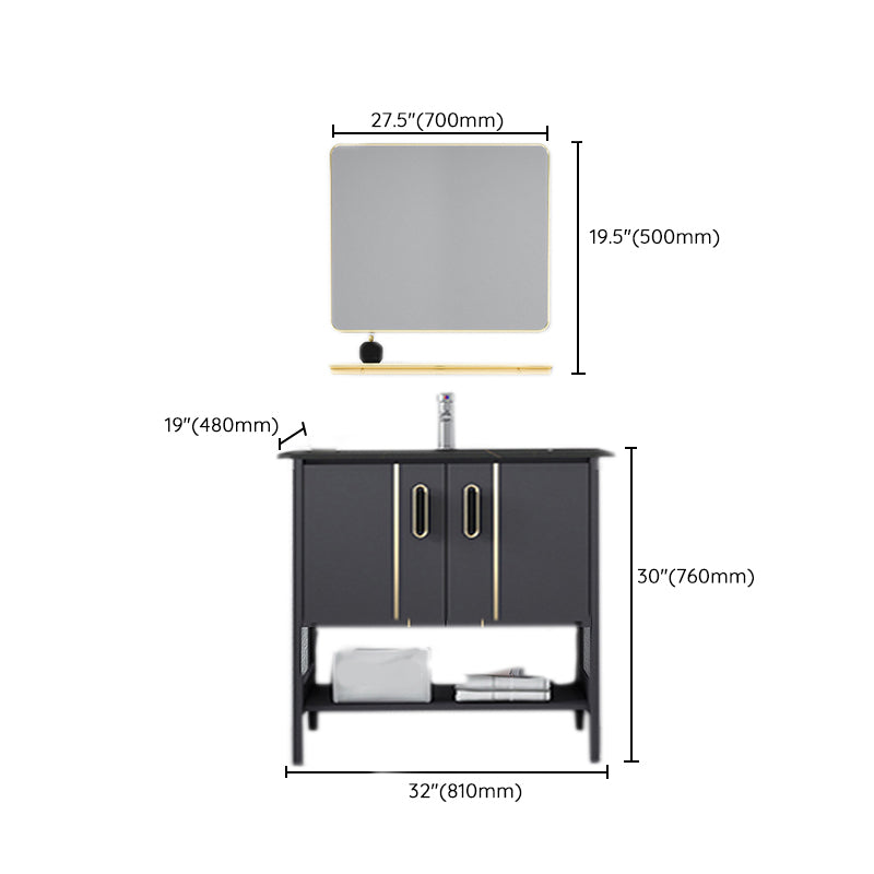 Bathroom Sink Vanity Rectangle Freestanding Mirror Standalone Cabinet Bath Vanity Clearhalo 'Bathroom Remodel & Bathroom Fixtures' 'Bathroom Vanities' 'bathroom_vanities' 'Home Improvement' 'home_improvement' 'home_improvement_bathroom_vanities' 6512107