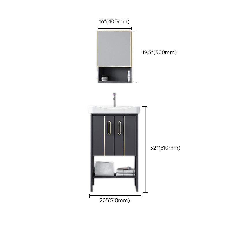 Bathroom Sink Vanity Rectangle Freestanding Mirror Standalone Cabinet Bath Vanity Clearhalo 'Bathroom Remodel & Bathroom Fixtures' 'Bathroom Vanities' 'bathroom_vanities' 'Home Improvement' 'home_improvement' 'home_improvement_bathroom_vanities' 6512109