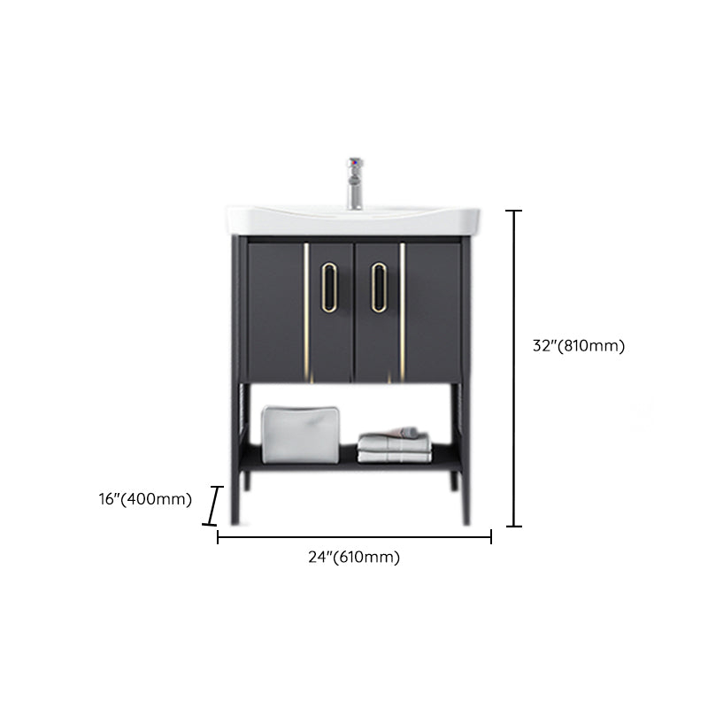 Bathroom Sink Vanity Rectangle Freestanding Mirror Standalone Cabinet Bath Vanity Clearhalo 'Bathroom Remodel & Bathroom Fixtures' 'Bathroom Vanities' 'bathroom_vanities' 'Home Improvement' 'home_improvement' 'home_improvement_bathroom_vanities' 6512118
