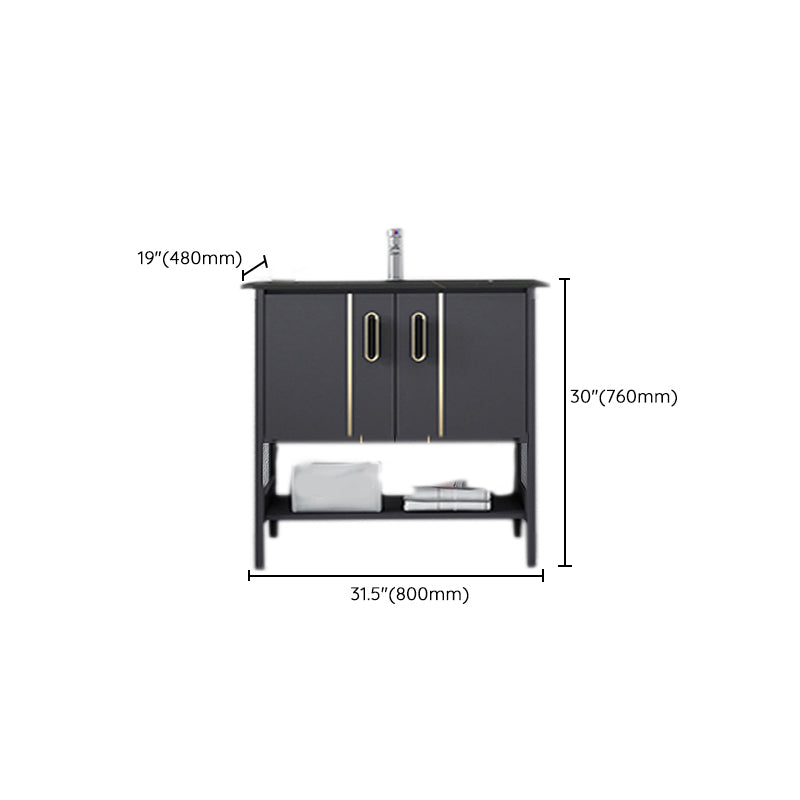 Bathroom Sink Vanity Rectangle Freestanding Mirror Standalone Cabinet Bath Vanity Clearhalo 'Bathroom Remodel & Bathroom Fixtures' 'Bathroom Vanities' 'bathroom_vanities' 'Home Improvement' 'home_improvement' 'home_improvement_bathroom_vanities' 6512121