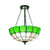 Vintage Bowl Ceiling Fixture Stained Glass 2/3 Lights Semi Flush Mount in Green for Living Room Green Clearhalo 'Ceiling Lights' 'Close To Ceiling Lights' 'Close to ceiling' 'Glass shade' 'Glass' 'Semi-flushmount' 'Tiffany close to ceiling' 'Tiffany' Lighting' 65123