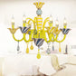 Candle Kindergarten Pendant Light with Crystal Deco Contemporary Hanging Light in Yellow Clearhalo 'Ceiling Lights' 'Chandeliers' Lighting' options 65188