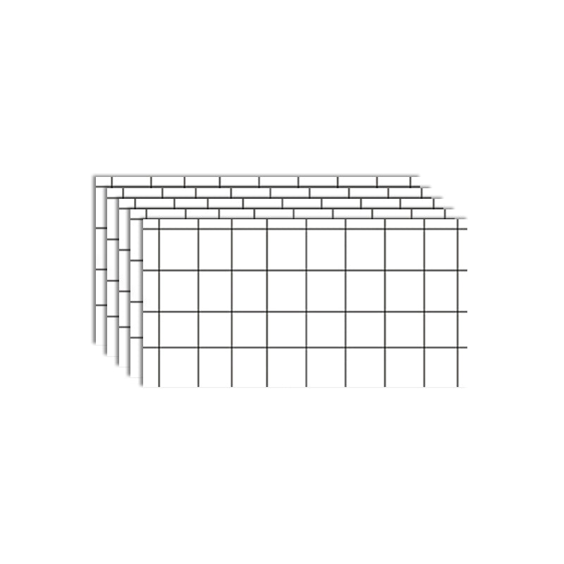 Rectangular Peel and Stick Backsplash Tile Modern Tile-Peel & Stick White-Black 5-Piece Set Clearhalo 'Flooring 'Home Improvement' 'home_improvement' 'home_improvement_peel_stick_blacksplash' 'Peel & Stick Backsplash Tile' 'peel_stick_blacksplash' 'Walls & Ceilings' Walls and Ceiling' 6520651