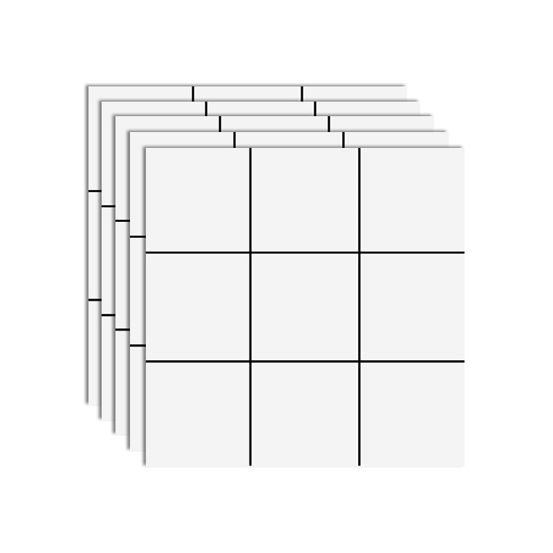 Modern Peel and Stick Tiles Vinyl Field Tile Square 5 Pack Peel & Stick Field Tile White 5-Piece Set Clearhalo 'Flooring 'Home Improvement' 'home_improvement' 'home_improvement_peel_stick_blacksplash' 'Peel & Stick Backsplash Tile' 'peel_stick_blacksplash' 'Walls & Ceilings' Walls and Ceiling' 6520655